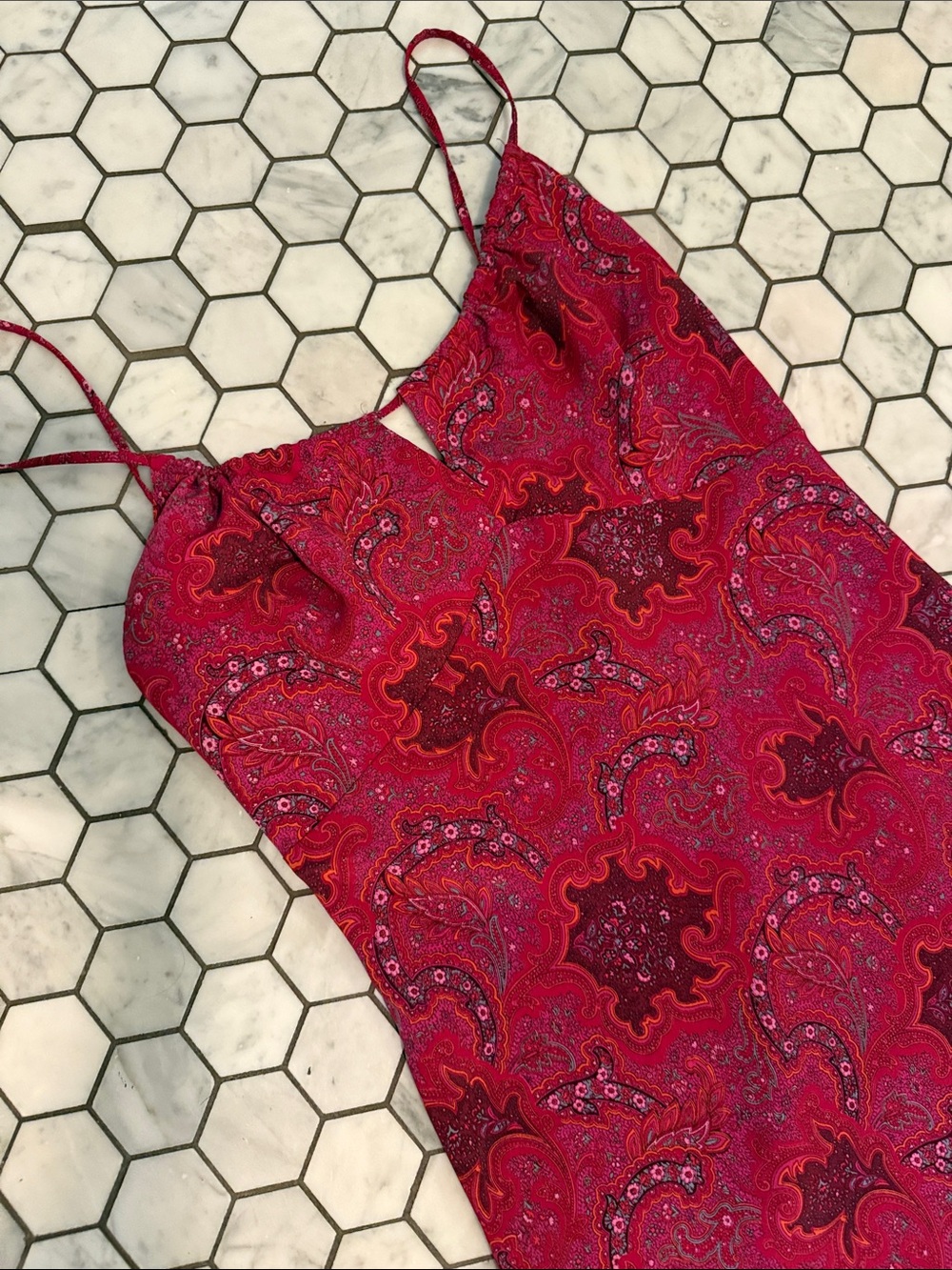 Express Vintage Y2K Raspberry Paisley Dress M